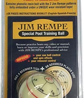 Aramith Jim Rempe Training Cue Ball 2-1/4" Regulation Size Billiard Pool Ball with Instruction Manual Learn to Play Better