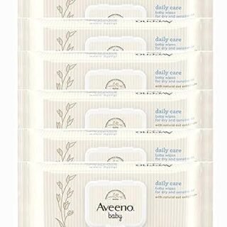 AVEENO Baby Daily Care Wipes - Cleanse Gently and Efficiently - Baby Wipes - Baby Essentials - 72 Wipes, Lid On Each Pack, Pack of 6 (432 Wipes in Total)