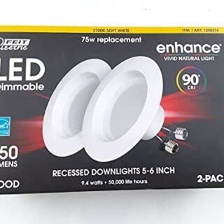 Feit CELEDR6/927/2 90+ CRI 75W Bulb, 2 Count (Pack of 1), Soft White