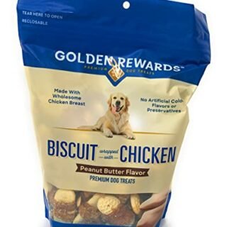 Golden Rewards Peanut Butter Flavored Biscuits Wrapped with Chicken, for Dogs, Made with Real Chicken Breast, 16 Oz