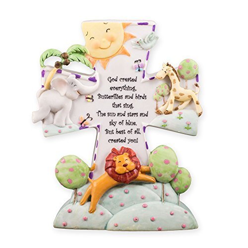 Roman Giftware Inc., Children's Gifts, New Baby, 6.5" H Night Light GOD Created,Religious, Inspirational, Durable (6x5x2)