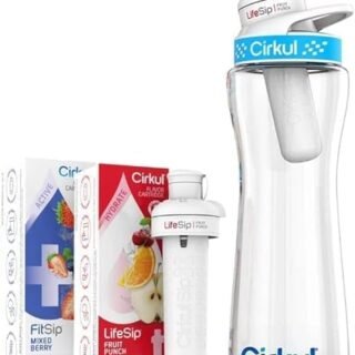Cirkul 22 oz Water Bottle With 2 Cartridges (Fruit Punch And Mixed Berry)