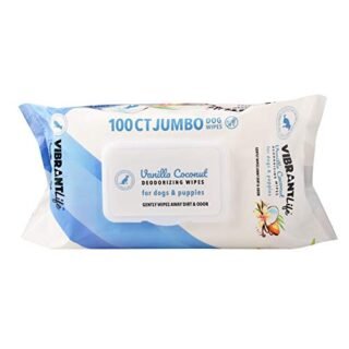 Vibrant Life 100 CT Jumbo Vanilla Coconut Deodorizing Wipes for Dogs & Puppies