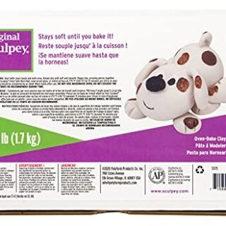 Original Sculpey White, Non Toxic, Polymer clay, Oven Bake Clay, 3.75 pounds great for modeling, sculpting, holiday, DIY and school projects. Great for all skill levels