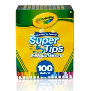 Crayola Super Tips Marker Set (100ct), Fine Point Washable Markers, Drawing Markers for Kids & Adults, Great for Thick & Thin Lines