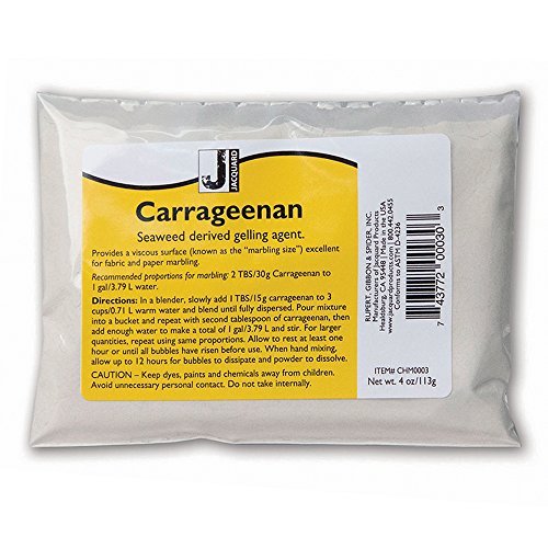 Jacquard Carrageenan 4 Ounces - Natural Seaweed Gelling Agent - Excellent for Fabric and Paper Marbling - Provides Viscous Surface