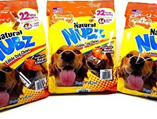 Nylabone Natural Nubz Edible Dog Chews Value Pack of 66ct. / 7.8 lbs. Total (3 x 2.6 lb / 22 ct Bags)
