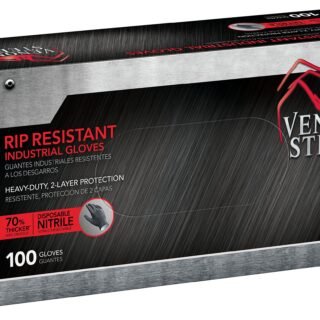 Venom Steel Industrial Nitrile Gloves, 6 mil, 2 Layer Rip Resistant, One Size Fits Most, 100 Count