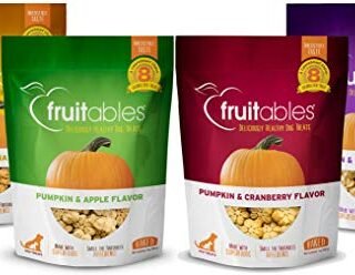 Fruitables All Natural 7 Ounce Pumpkin Baked Crunchy Dog Treats, Variety Pack of 4