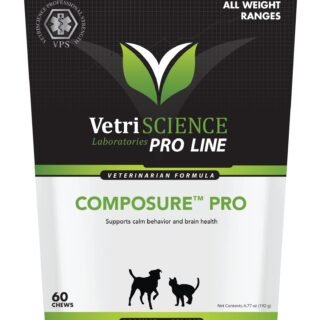 VetriScience Composure Pro Bite Size Chews for Dogs and Cats - Chicken Flavor Pet Relaxants & Anti-Anxiety Treatment - 60 Soft Chews
